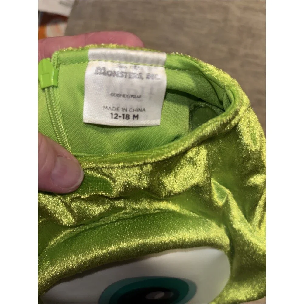 Monsters Inc. Mike Wazowski Toddler 12-18 Mo Halloween Costume 3D Plush Disney - Picture 6 of 6